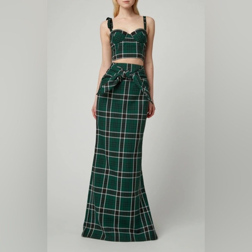 NWT Rosie Assoulin Dark Green
Scottish Plaid Twill Bustier size 10 - Picture 2 of 16